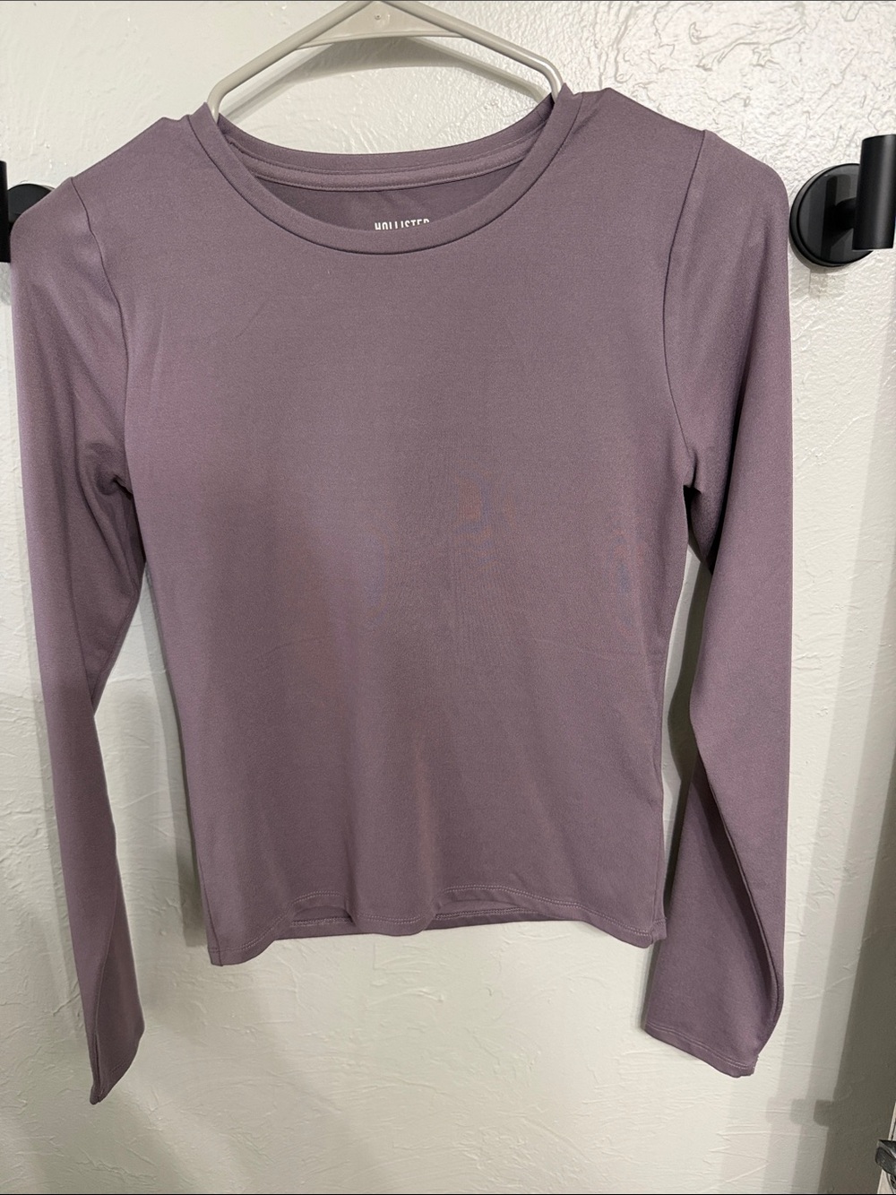 Hollister Long Sleeve Crewneck Top in Dusty Lavender
